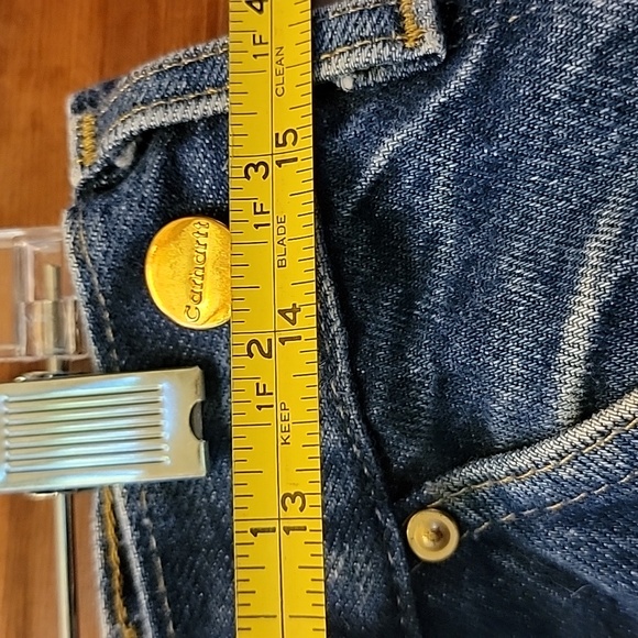 Carhartt Blue Double Knee Carpenter Cotton Duck Work Jeans 32 X 31.5 - Picture 5 of 16